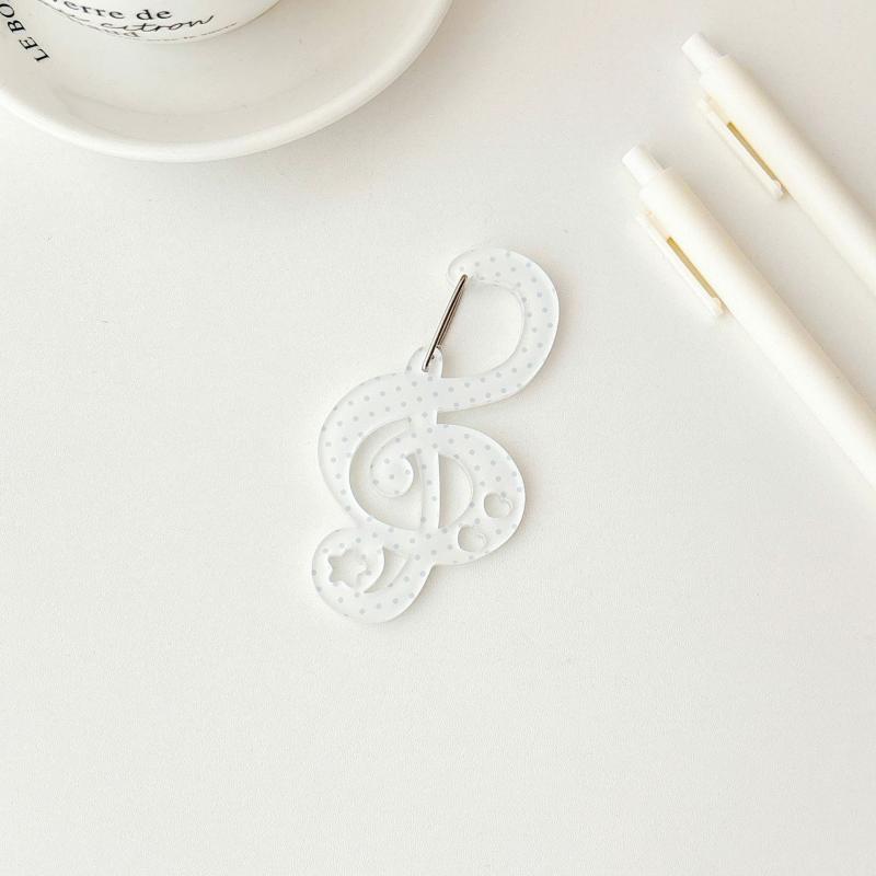 Карабин в форме ноты в горошек, альпинистская пряжка, акриловая пряжка конфетного цвета, брелок, многофункциональный крючок для ключей