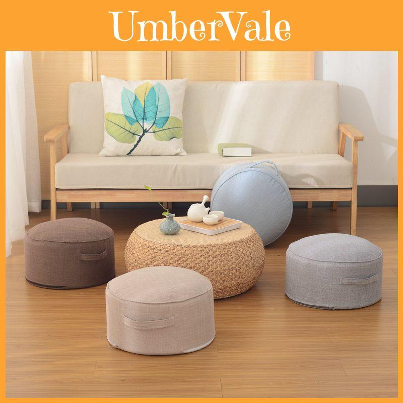 Cozy Tatami Padded Cushion With Removable And Washable Linen Cover For Sitting