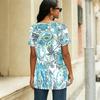 Женский топ на бретелях с V-образным вырезом без рукавов с цветочным принтом и бабочками, асимметричный низ