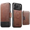 Suteni Q06S3 3-in-1 Splicing Detachable Vertical Flip Wallet MagSafe Leather Phone Case