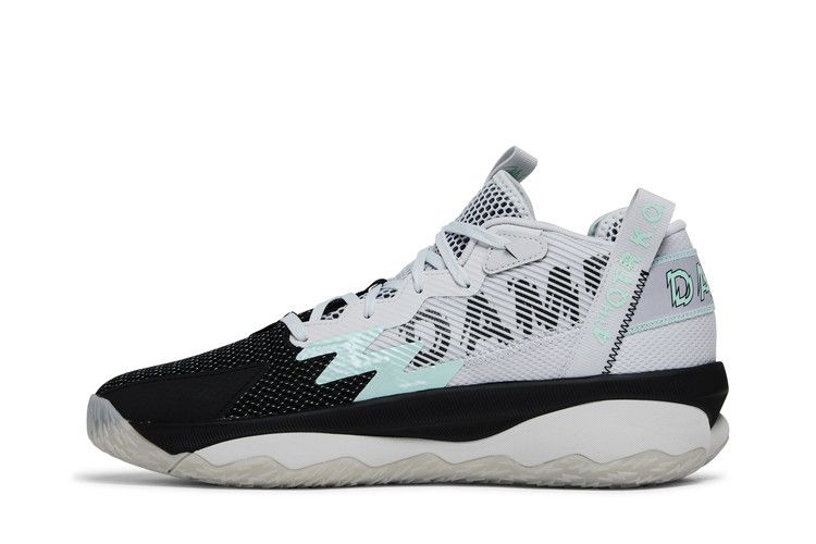 Мужские кроссовки adidas Dame 8 Серый Черный Даш Серый/Серый Один/Прозрачный Мятный