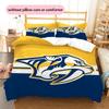 Nashville Predators Pattern Bedding Quilt Set  Home Decoration  Gift (1 * duvet cover + 2 * pillowcase  without core)