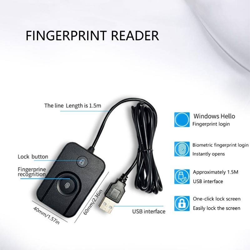 Biometric Fingerprints Scanners For PC Multiple User Login Win Hello Plugs And Play ABS Material USB Security Device