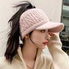 Autumn And Winter Hollow Top Hat All-Match Knitted Wool Hat Plus Velvet Thick Warm Ear Protection Hat For Women