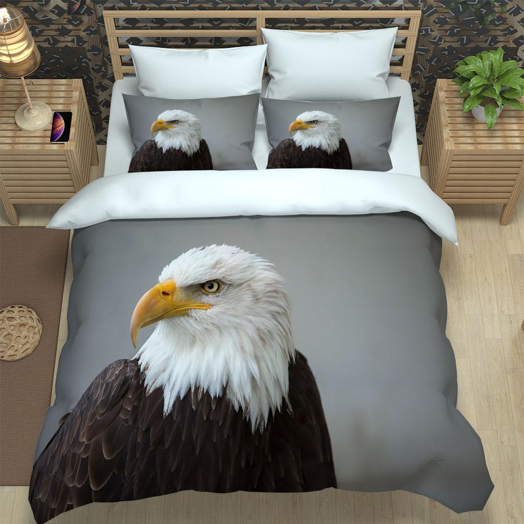 Bedding Collection For Kids Teens Boys Girls Animal Eagle 3D Duvet Cover With Pillowcase Microfiber Single Twin Double Queen King Size