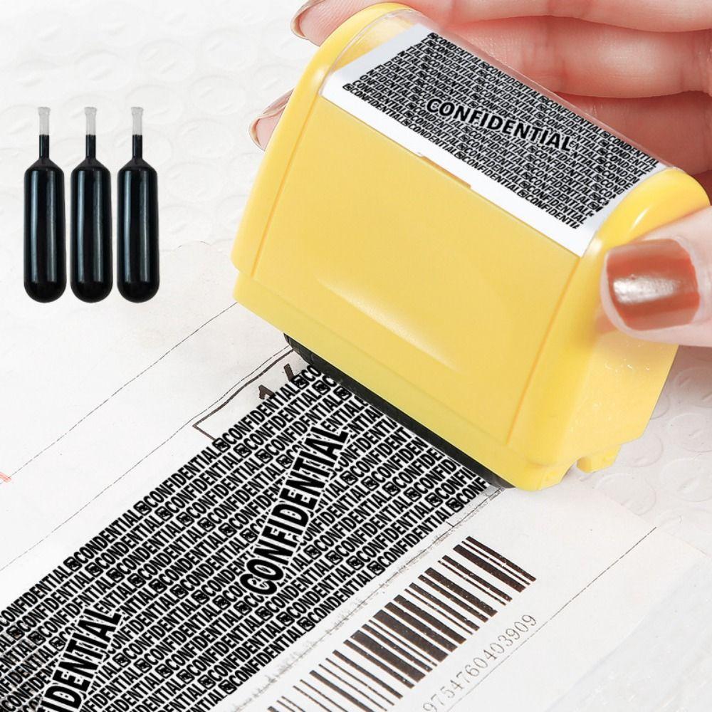 Leakproof Identity Theft Protection Roller Stamp Manual Roller Stamp  Identity Theft Protection