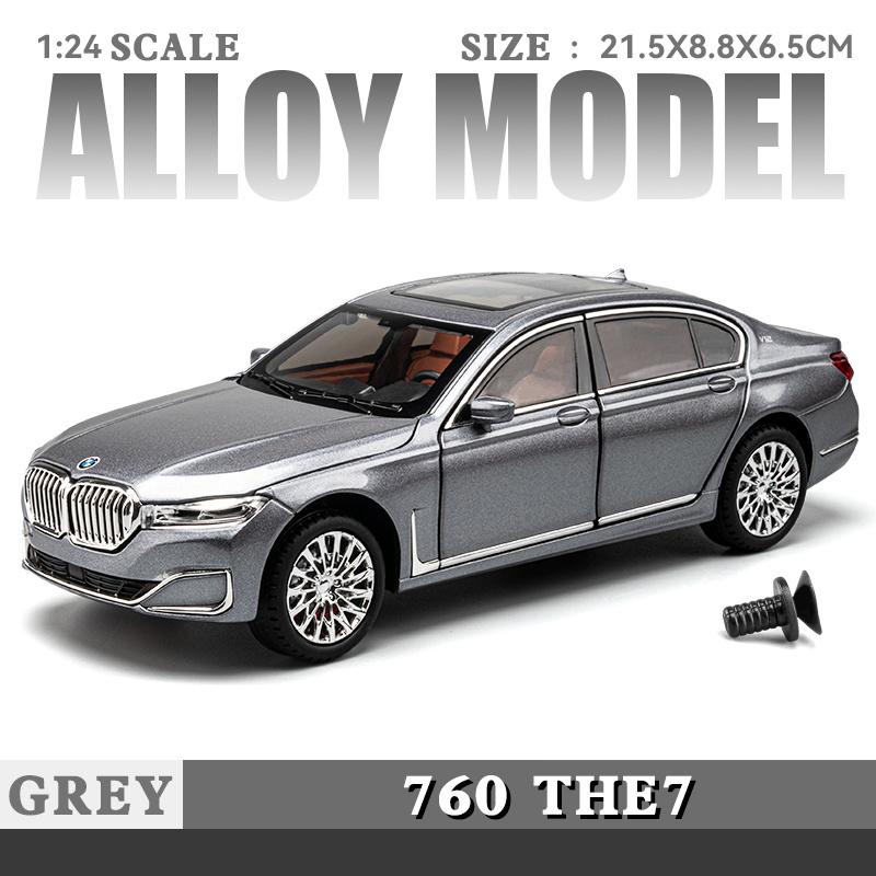 1/24 BMW 760Li Компьютерный настольный орнамент Литой металлический автомобиль Модель Детские игрушки Бутик Украшения Подходит для подростков Подарок