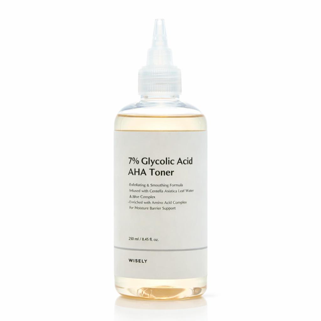 Wisely Glycolic Acid AHA 7% Exfoliating Toner Skin Brightening & Pore Care 200ml (2 Bottles)