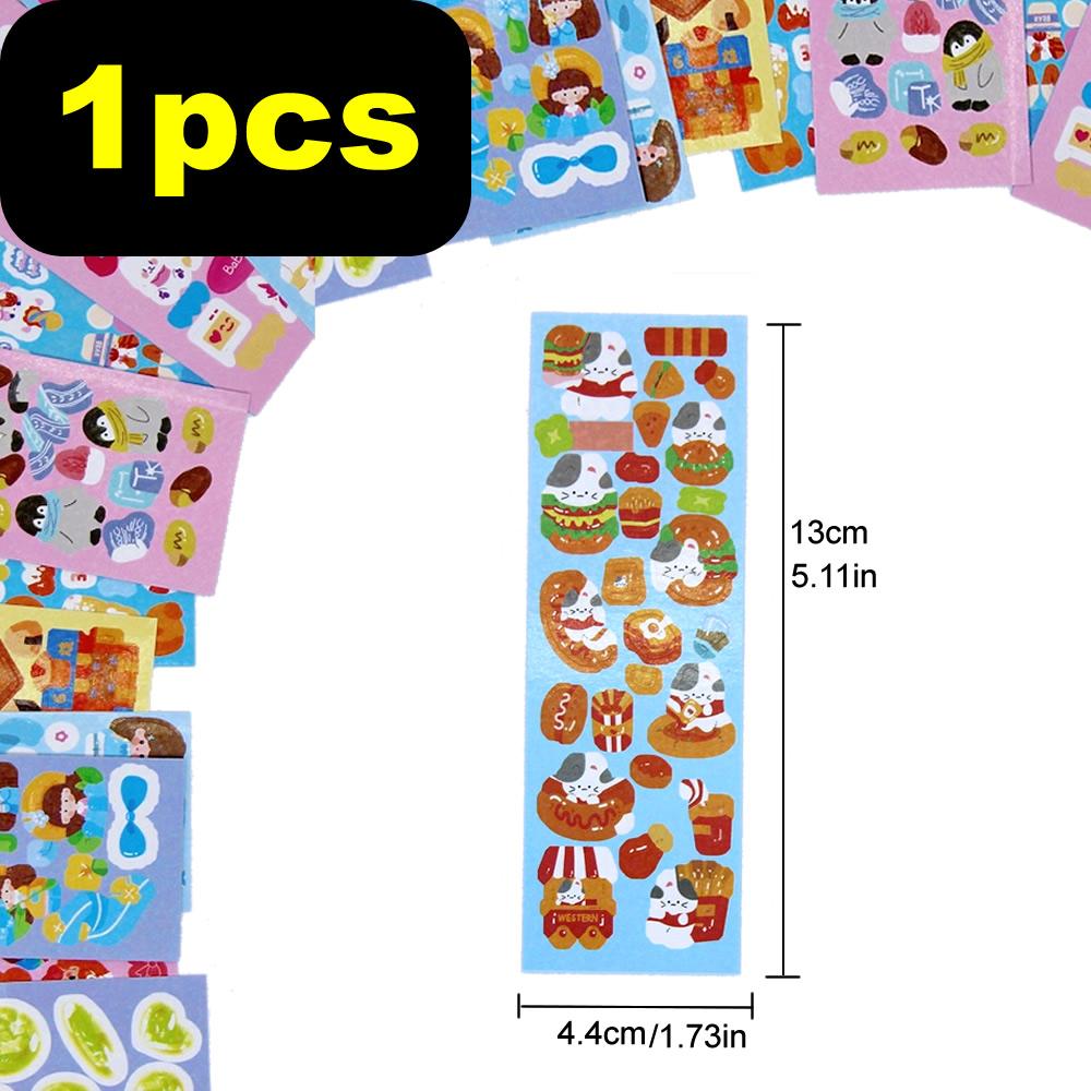 Kawaii Kids Stickers Adorable Stationary Aesthetic Diary Decorative Art Supplies Scrapbook Stickers Korean Paper Desk