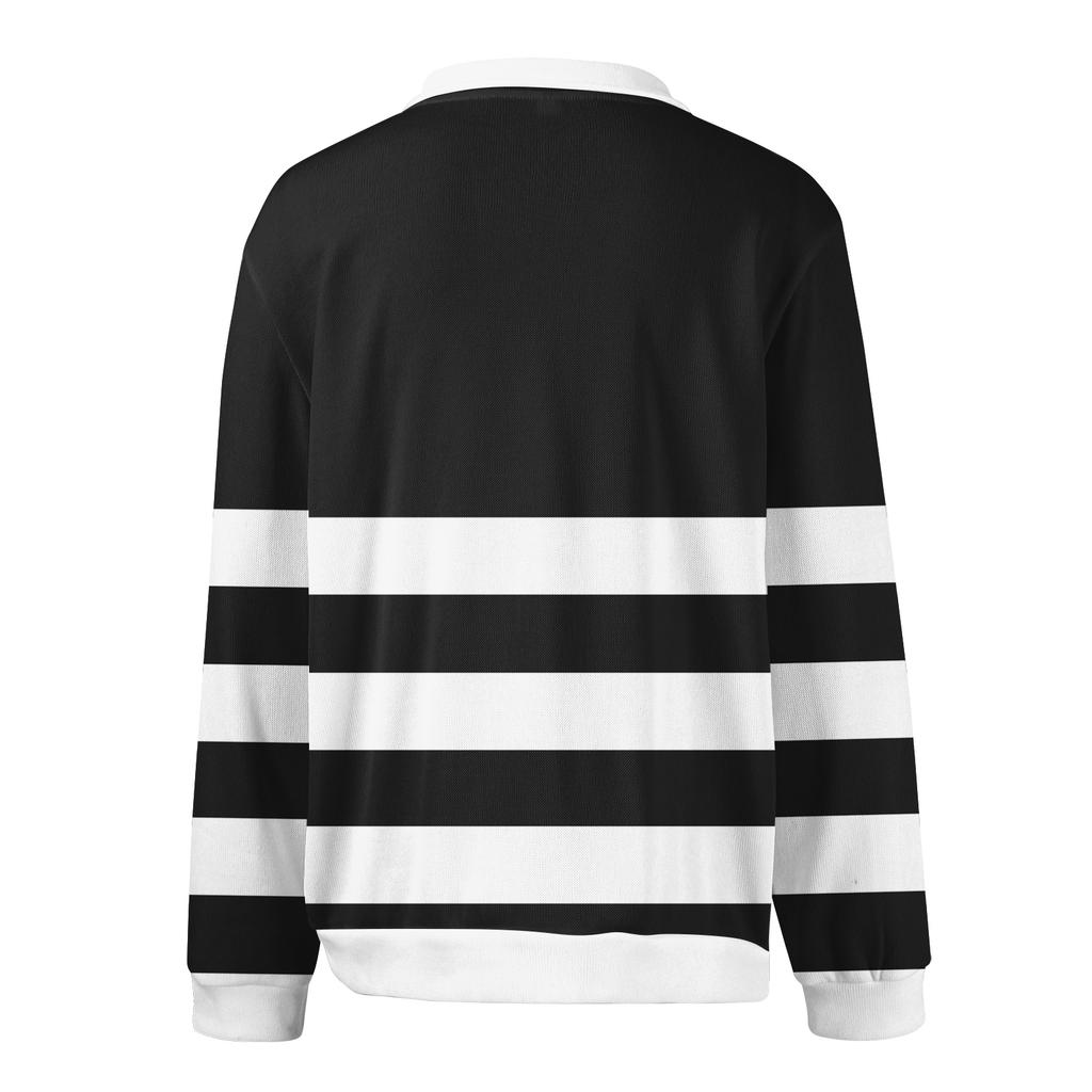 Мужская повседневная модная трикотажная рубашка с длинным рукавом и принтом на лацкане