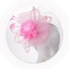 Tea Party Fascinator Hat for Women, Pink Mesh Flower Headband with Decorative Plume Hair Clip, Cocktail Wedding Special Occasion Accessory