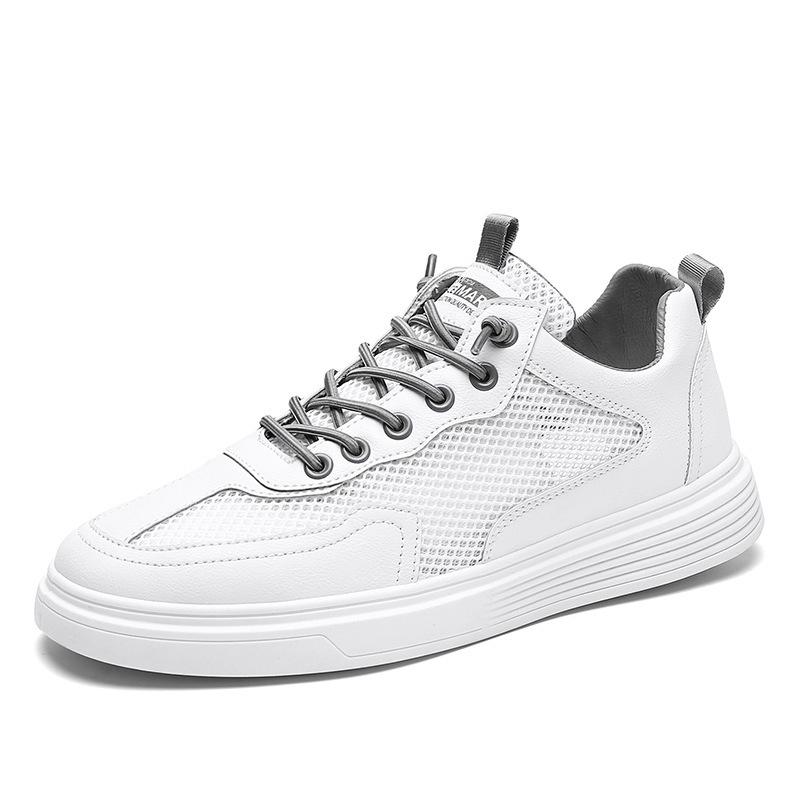 Лето 2024 года, новые дышащие уличные молодежные спортивные туфли, повседневная верхняя одежда из сетки, мужские туфли на плоской подошве