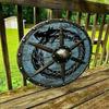 Круглый щит LARP Viking Руны Шлем с скандинавским узором Деревянный
