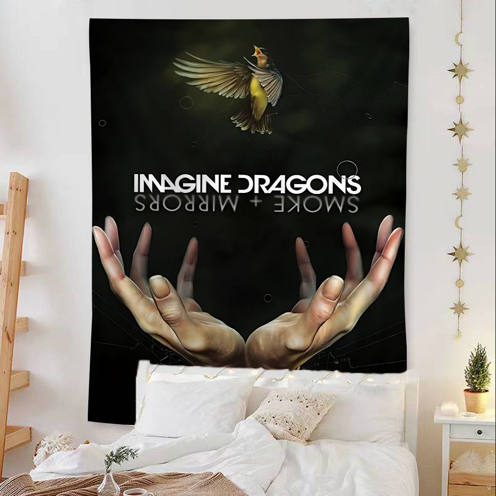 Популярная группа I-Imagine D-Dragons Аниме Гобелен Хиппи Цветочные Настенные Ковры Декор Комнаты в Общежитии Дешевые Хиппи Настенные Украшения
