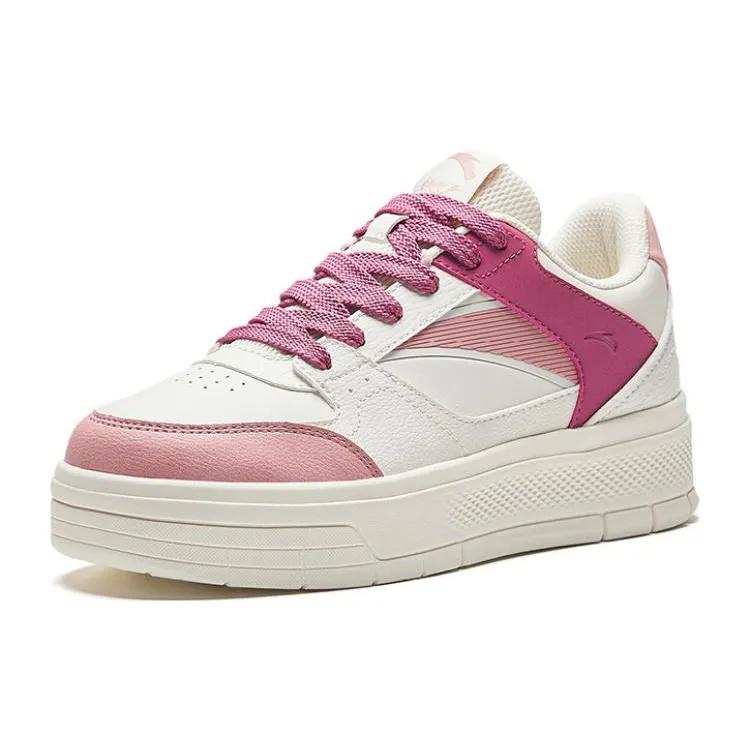 Anta Lightweight Height Increasing Low top Skateboard Shoes Women's Pink White (Unisex) Skate Shoes 922418061 2