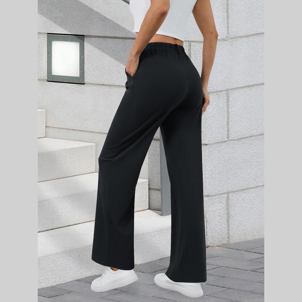 Стильные женские классические брюки, рабочие брюки, брюки в стиле business casual, широкие, свободного кроя, с высокой талией, цветные повседневные брюки