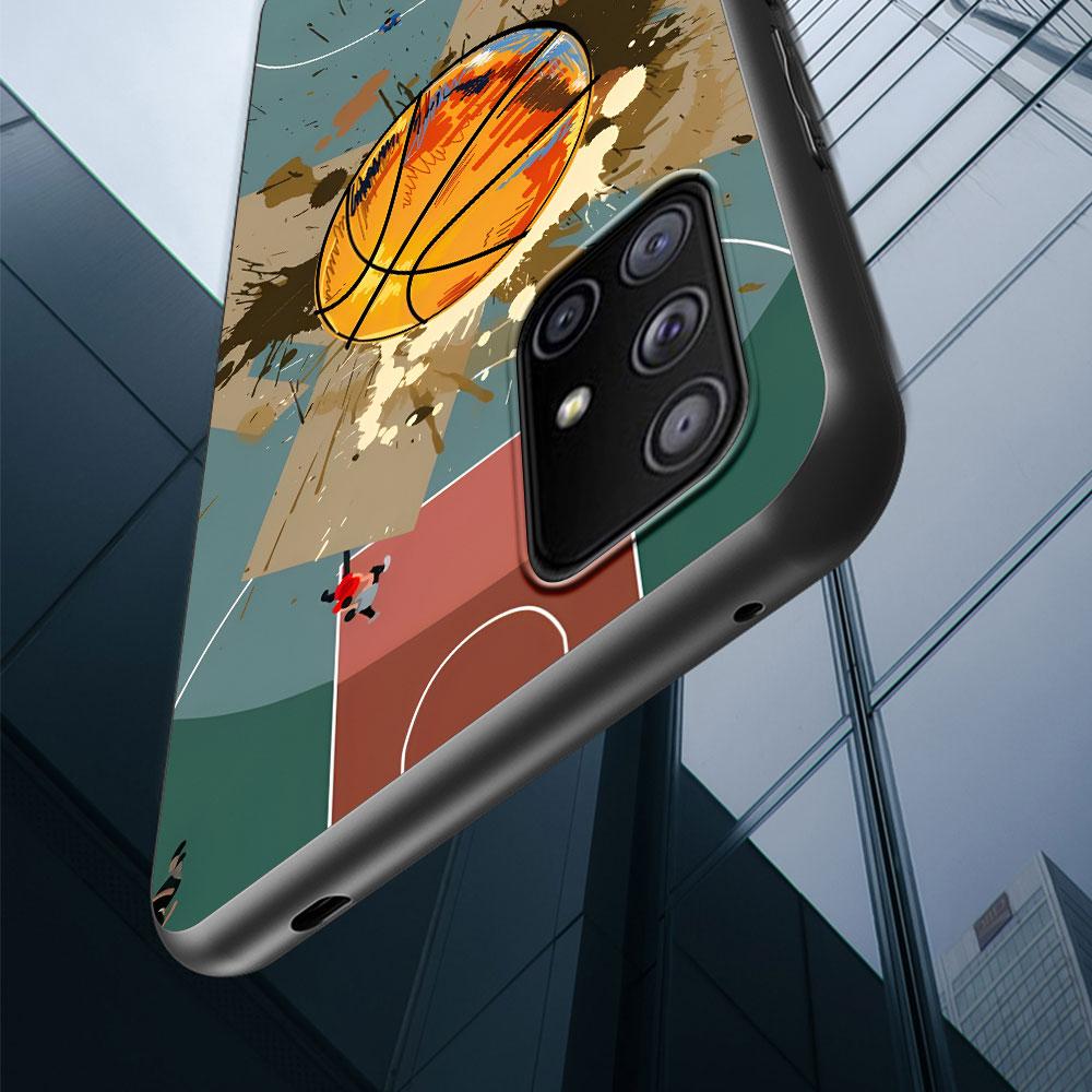 Basketball Basket Sports Case for Samsung Galaxy S23 S21 S20 FE S24 S22 Ultra S10 S10e S9 Plus Soft Black TPU Phone Cover Bumper
