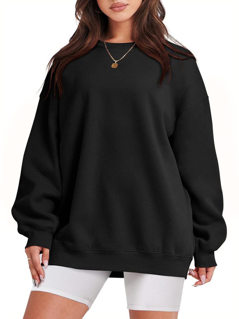 Autumn and Winter Women's Loose Solid Color Velvet Sweatshirt