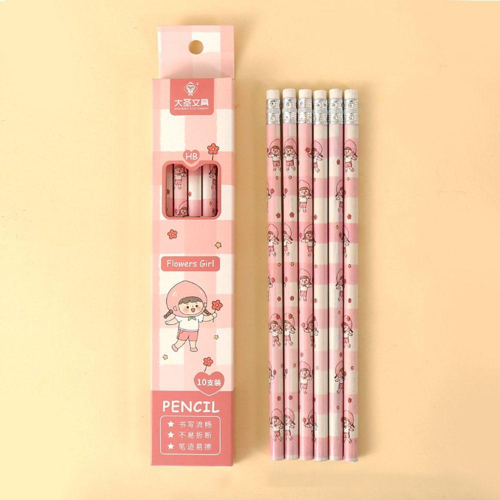 10Pcs Stationery Writing Pencil Sketch Painting Pencil Durable HB Pencil  School
