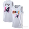 Баскетбольная форма Miami Heat 13 Тайлер Хирро 14 Дуэйн Уэйд City Edition Вышитая Хлопковая Командная Спортивная Одежда