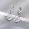 Flash Diamond Petal Ear Buckle Super Fairy Daisy Flower Earrings Cold Feeling Hot Sale Zircon Flower Earrings