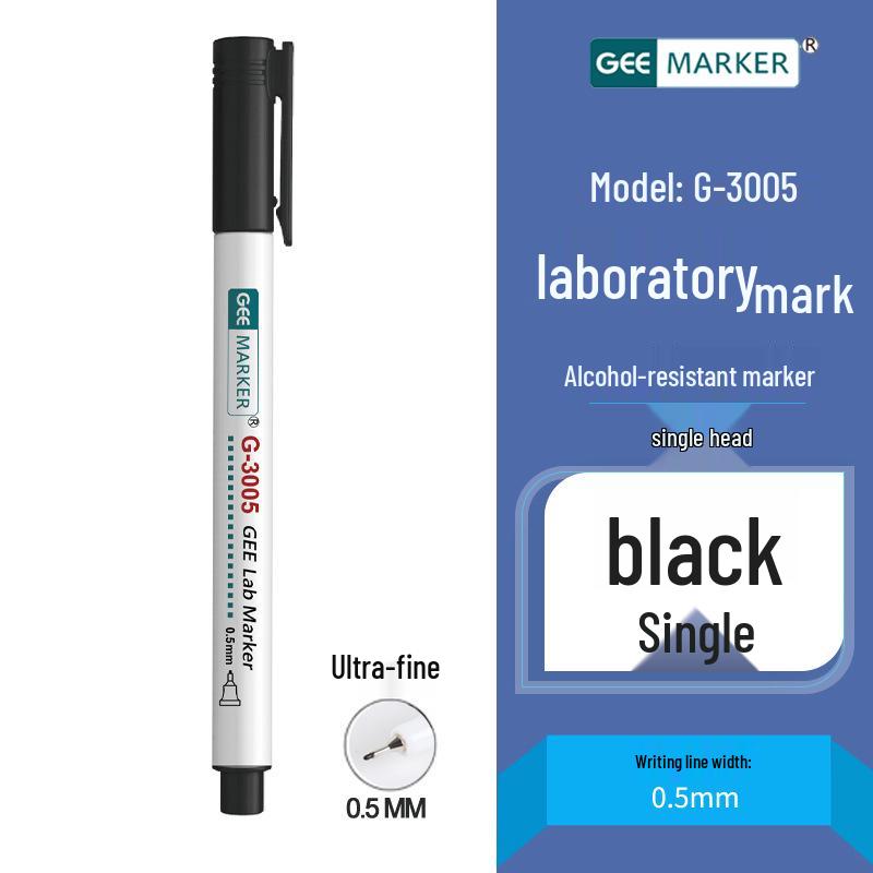 Водостойкий двусторонний маркер GEE Lab на масляной основе – Спиртостойкий, для маркировки стеклянных пробирок при низких температурах (G-3205).