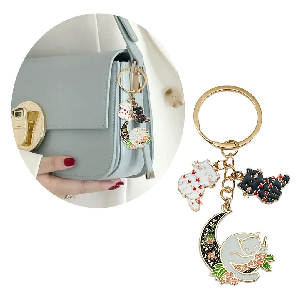 Cute Cats Pet Charm Keychain Chic Cats Figure Bag Hanging Decoration Charm Multipurpose Key Chain Adornment