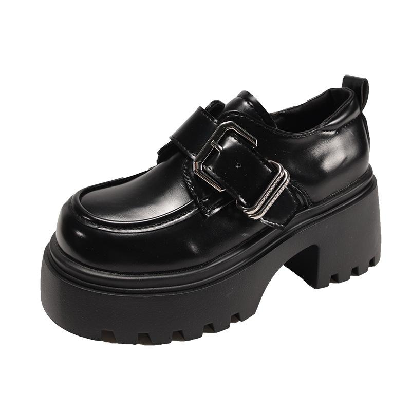 Black Retro Versatile British Style Platform Small Leather Shoes Women's 2025 New Autumn and Winter Skirt Mary Jane Single Shoes