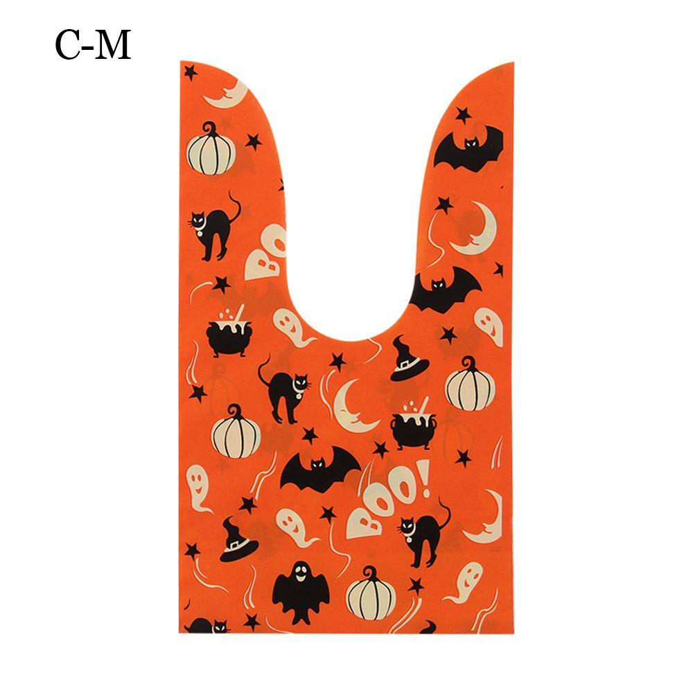 50Pcs Bat Pumpkin Rabbit Ear Halloween Decoration Cookie Bag Baking Packaging Halloween Candy Bags