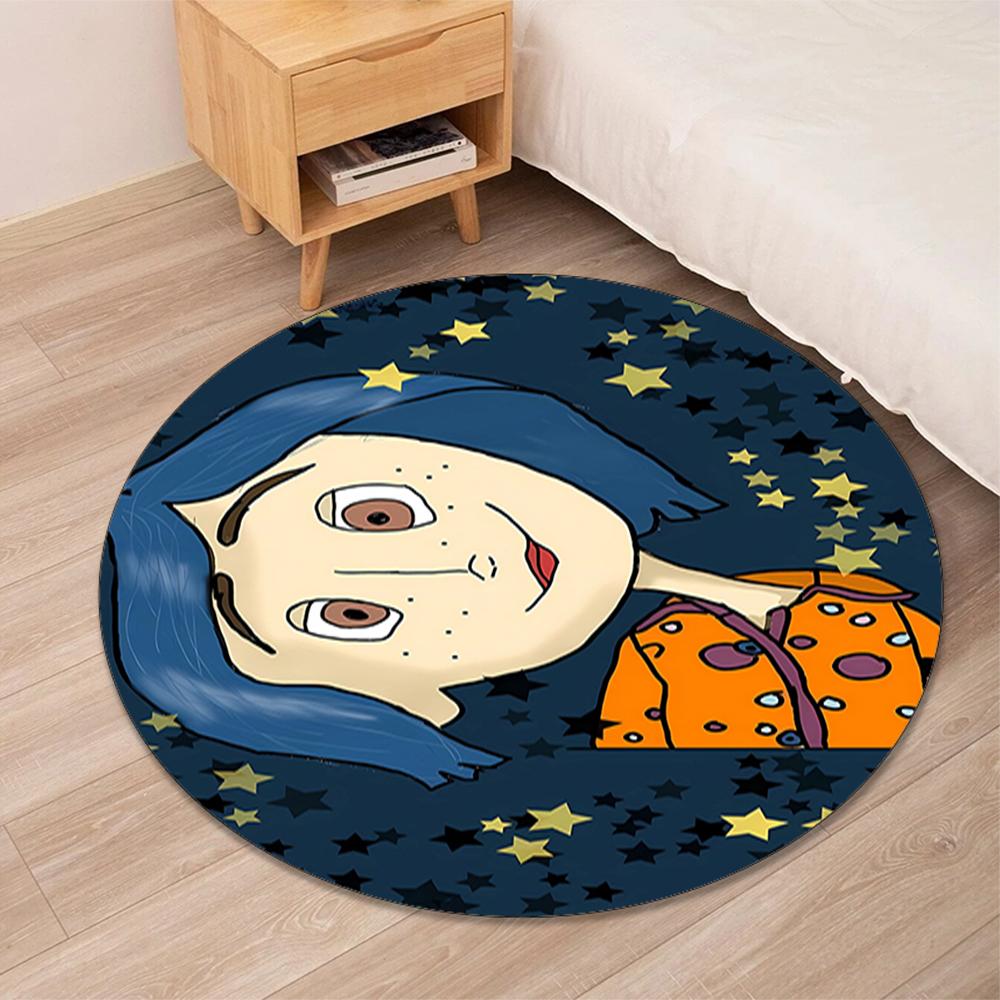 Coraline Printed Round Rug Carpet Chair Rug Area Rug Entryway Doormats,for Office Chair Living Room Bedroom Kitchen Room.