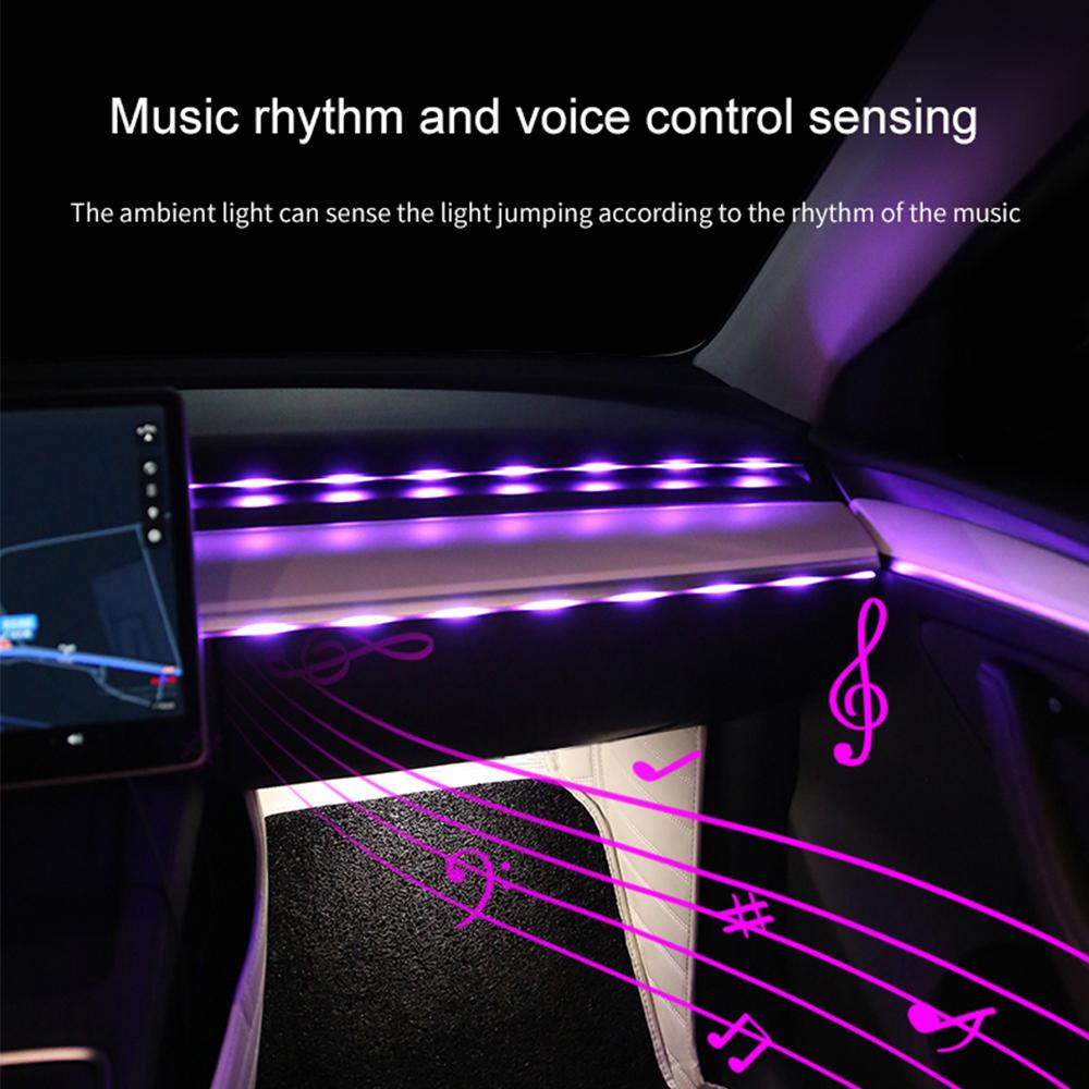 110 СМ Автомобильная RGB Светодиодная Полоса Неонового Света Приложение Управление Музыкой Ритм Датчик Лампы с Дистанционным Окружающим Освещением Автомобиля Интерьер Авто Украшения Атмосфера Лампа