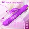 Rabbit Vibrator G Spot Clitoral Vibrator Waterproof Rechargeable Realistic Silicone Vibrator with 3 Thrusting 10 Vibrating Modes Sex Toys for Women