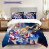 Cute cartoon theme Sailor Moon Tsukino Usagi cartoon comfortable home duvet cover and pillowcase (1 * duvet cover+2 * pillowcase, without core)A2