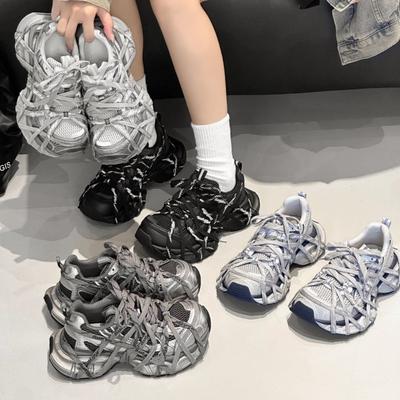 Европейский стиль папины кроссовки женские осенние новые на толстой подошве увеличивающие рост повседневные спортивные туфли универсальные дышащие кроссовки женские