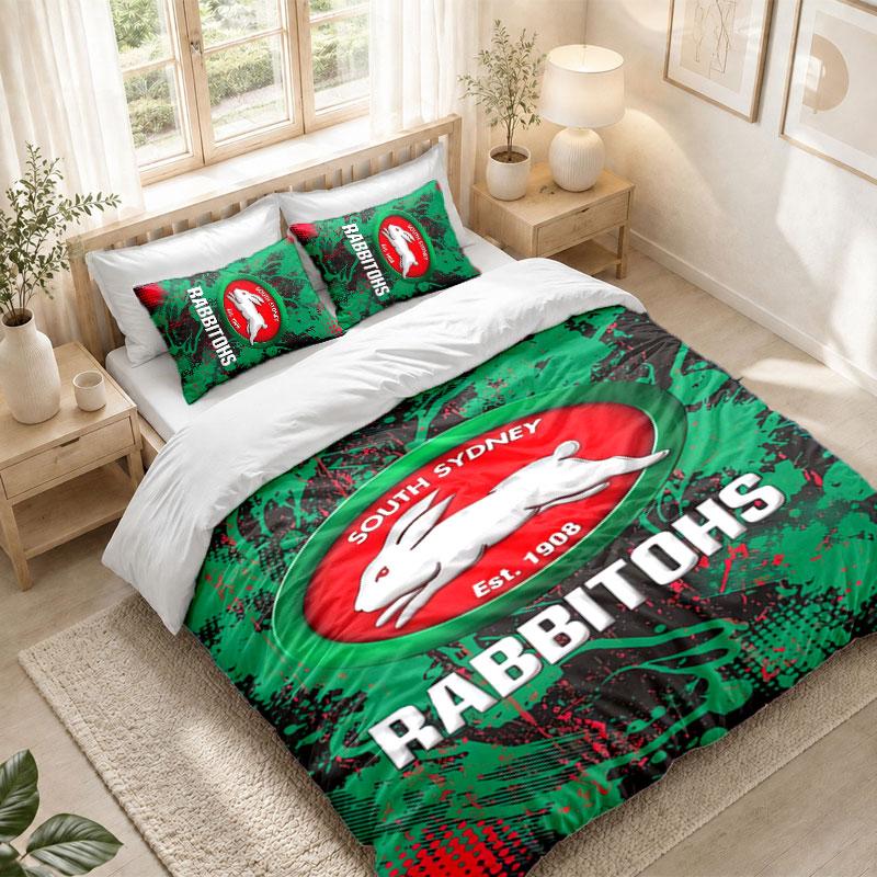 Bedding Set 1 Duvet Cover 2 Pillowcases South Sydney Rabbitohs Print Bedroom Home Decoration