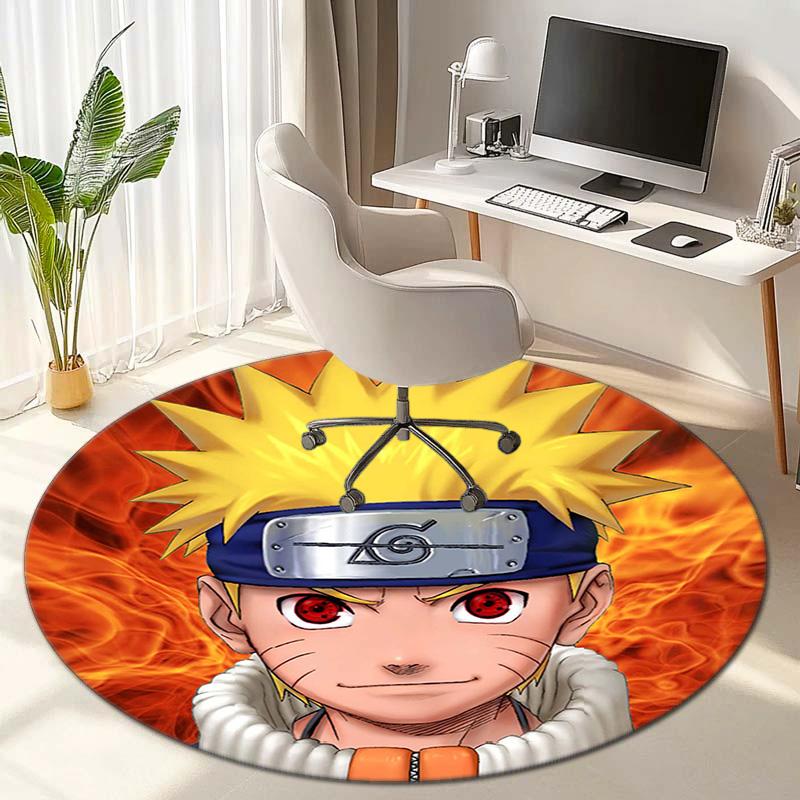 Famous cartoon NARUTO protagonist Uzumaki Naruto round carpet soft home decoration anti-slip door mat outdoor picnic mat carpet M1