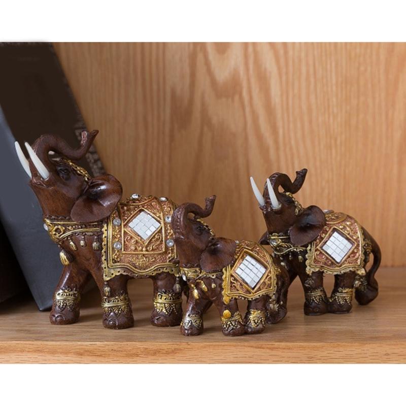Тайская статуэтка слона на удачу, нескользящее основание, фэн-шуй украшение, смола, фигурка слона, подарок для дома и офиса