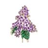 Portable Enameled Purple Lilacs Pin for Formal Event Sturdy Metal Ornament With Intricate Detailing