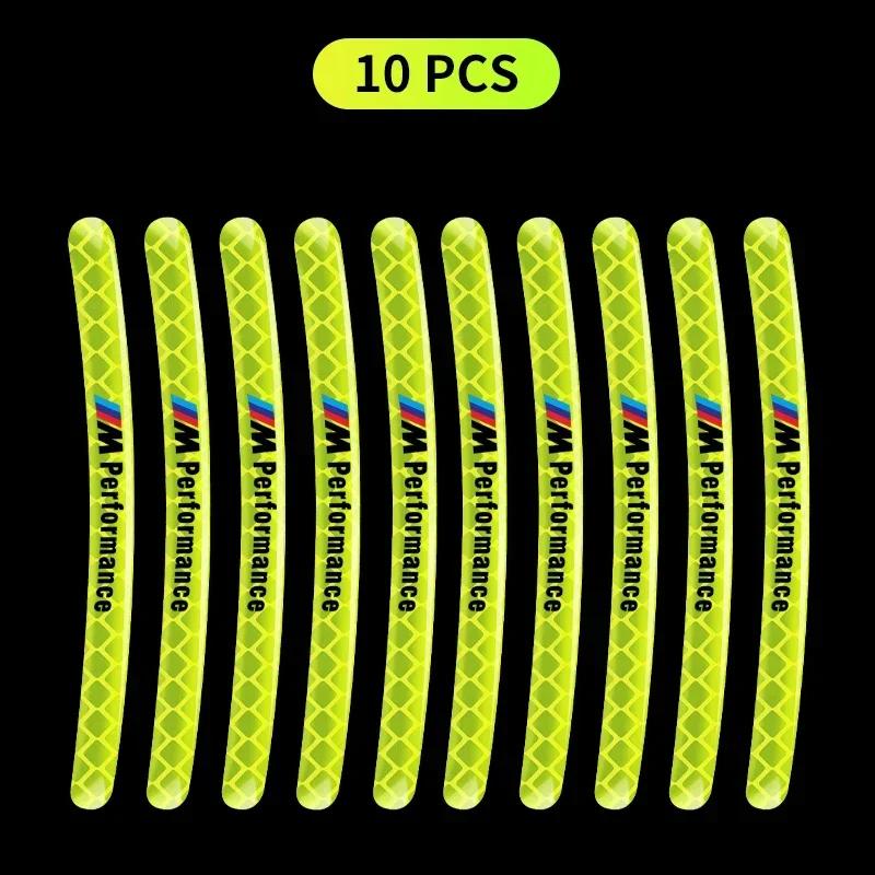 XSHTP1 Car Bike Motorcycle Wheel Hub Reflective Stickers For BMW 13 5 Series F20 F21 F22 E87 E88 E90 E60 G30 E84 F10 F30 M X1 X3 X4 GT