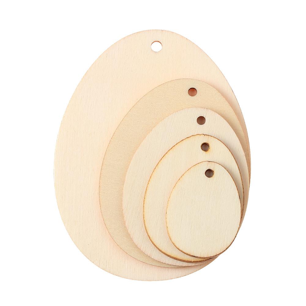 Craft Natural Wooden Hanging Ornaments Drawing Wood Slice Wood Chips Easter Decorations Easter Eggs