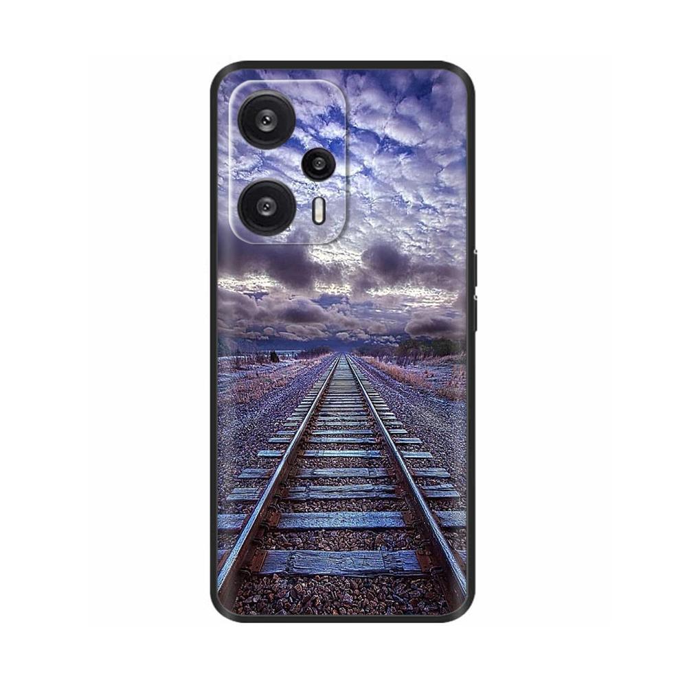 Чехол для Xiaomi Poco F5 Pro Раскрашенный Цветок Задняя Крышка Полная Защита Мягкий Чехол для POCO F5 PocoF5 F5Pro Fundas Чехол для Телефона