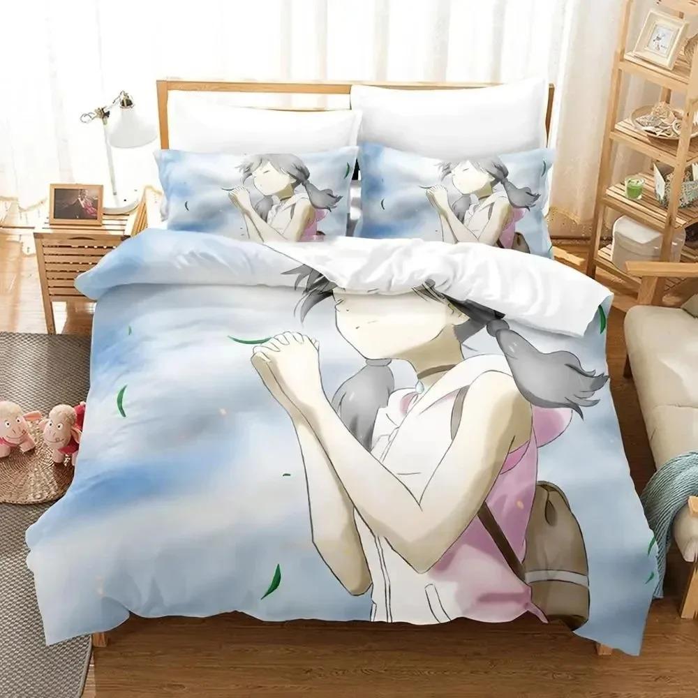 3D Аниме Погода с тобой Комплект постельного белья King Queen Size Пододеяльник Наволочка Одеяло Постельное белье для мальчиков и взрослых