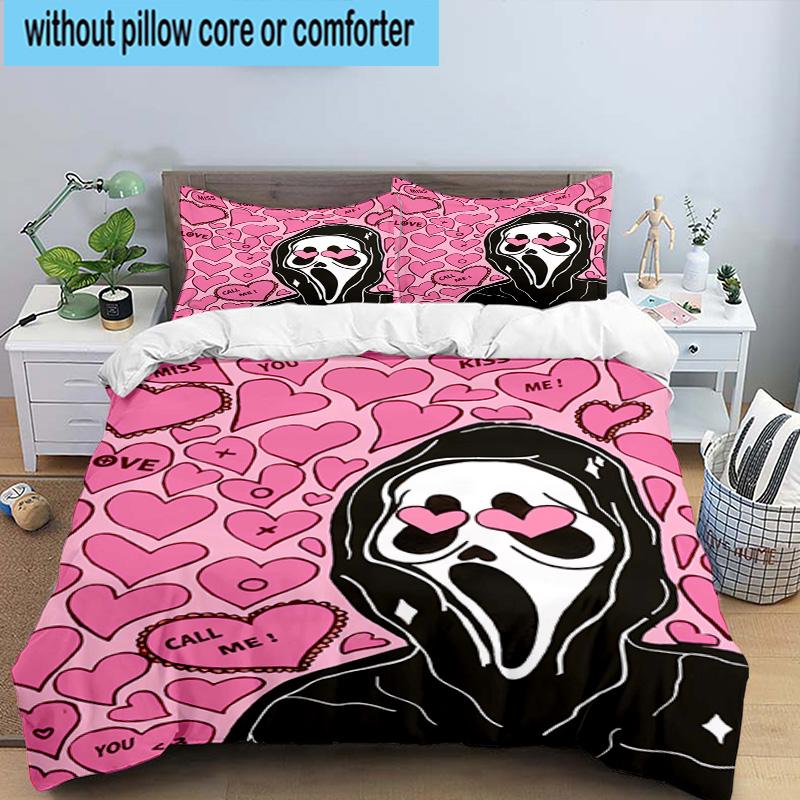 3PCS Horror Movie Characters 3pcs Bedding,Including 3PCS Duvet Cover And 2pcs Pillowcases Perfect for Christmas,Ideal for Bedroom, Dormitory