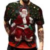 Santa Claus 3D Printed Christmas Tree Pattern Popular Street Men's Casual T-shirt In Europe and America