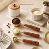 Rust Proof Coffee Measuring Spoons 304 Stainless Steel with Natural Wood Handle for Home Kitchen Brewing Baking