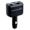 SEIWA Car Cigarette Lighter Socket Extension Illuminated Socket Dual Matte F194 Splitter, 2F, Socket, Black,
