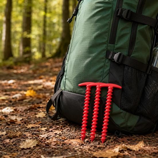10Pcs Plastic Screw-in Tent Stake, Heavy Duty T-shaped Canopy Tent Peg, Windproof Spiral Ground Stake for Outdoor Camping Hiking Garden