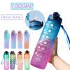 1L Water Bottle Large Capacity Fitness Sports Water Bottle with Time Marker Portable Outdoor Travel Drinking Bottle Drinkware