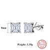 ORSA JEWELS Элегантные серьги-гвоздики из стерлингового серебра 925 пробы с блестящим прямоугольным цирконием, идеальный подарок для нее LZE19
