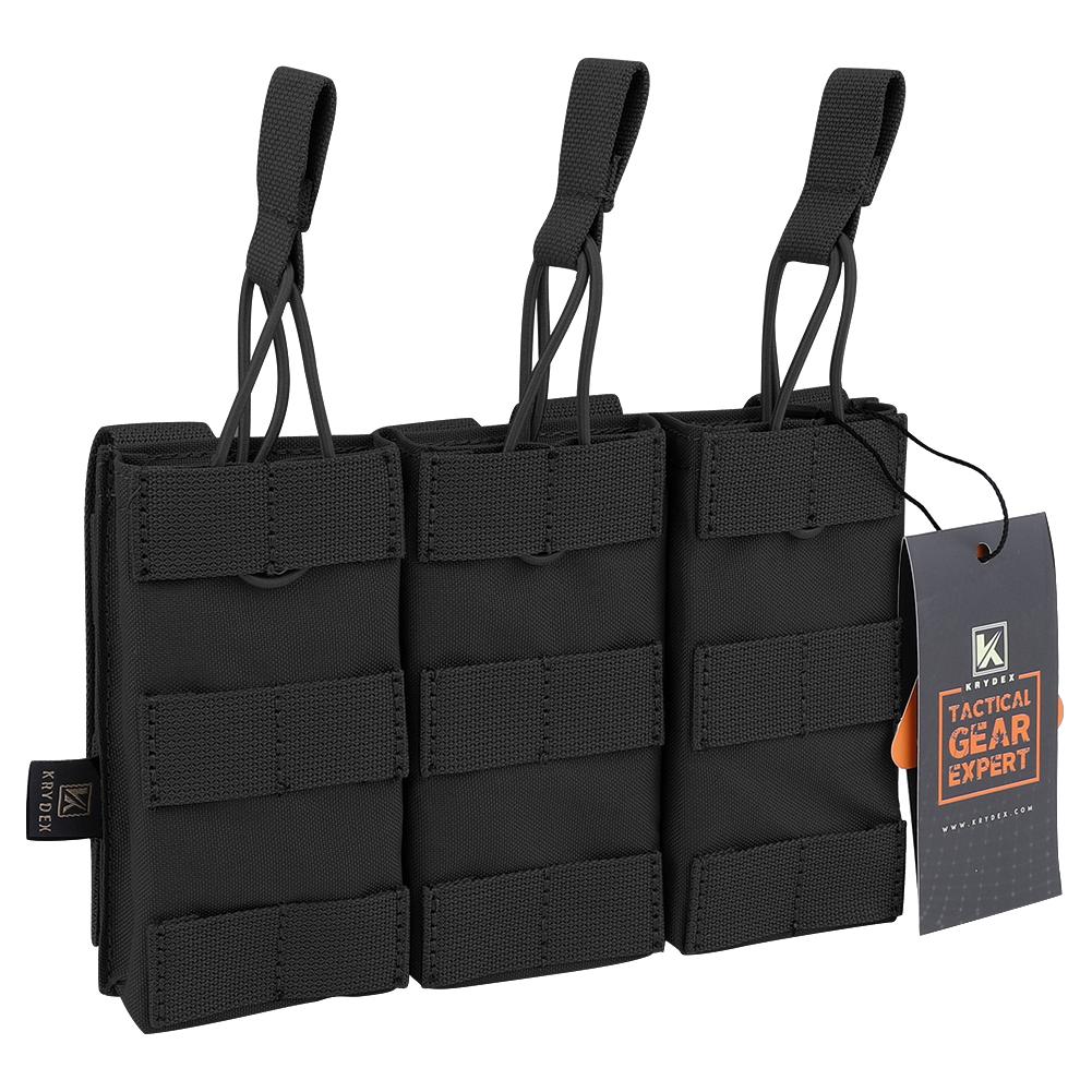 KRYDEX 5.56 MOLLE Magazines Pouch Triple Open-Top Mag Pouch for M4 M16 AR 15 Hunting Accessories